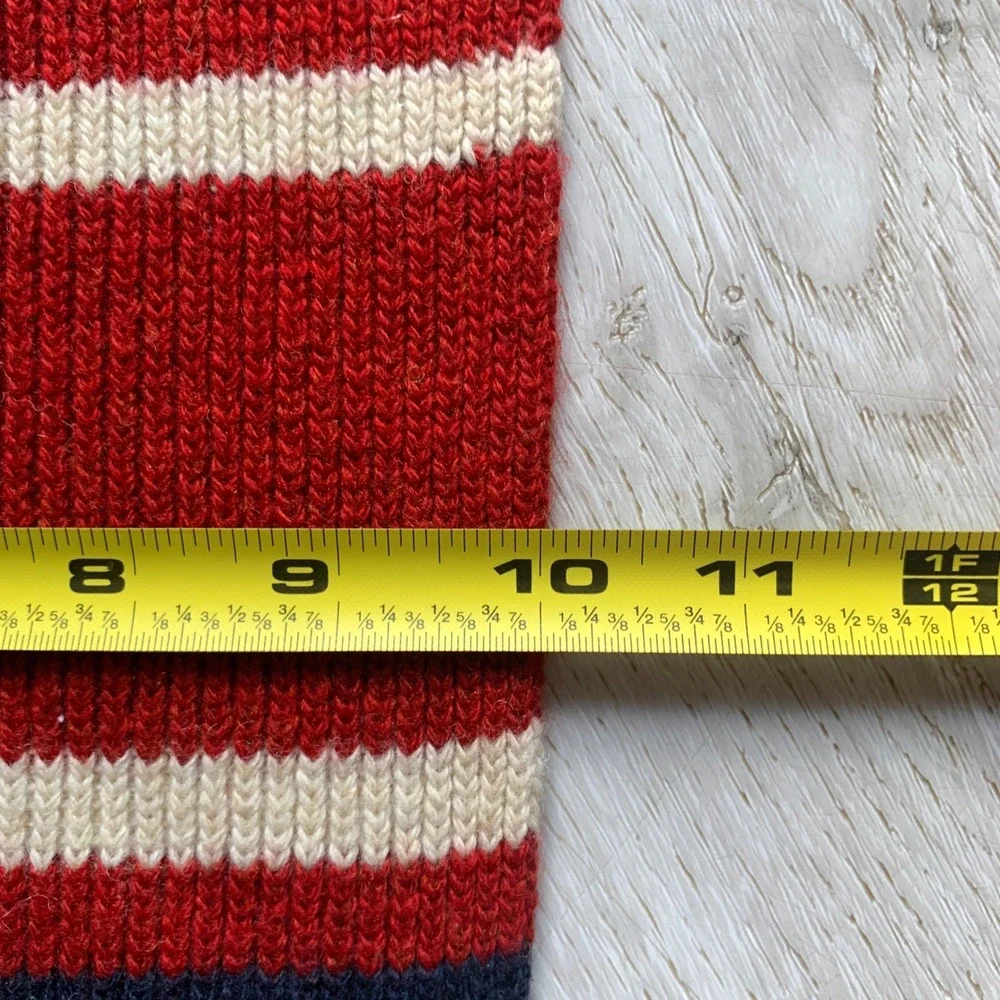 Vintage Abercrombie & Fitch Red and‎ Navy Blue Striped Wool Scar